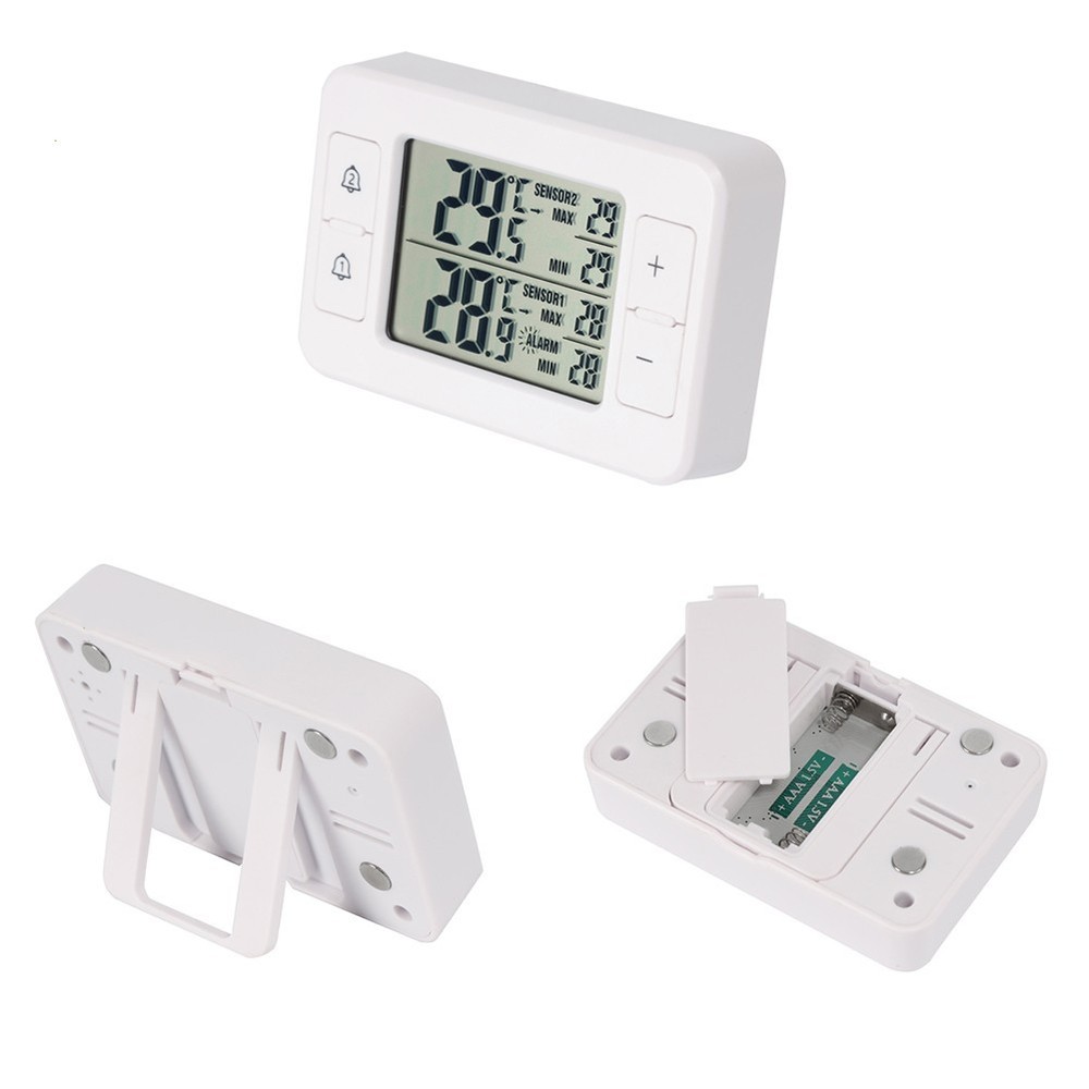 Wireless Thermometer System Featuring Two Remote Sensors for Temperature Alerts