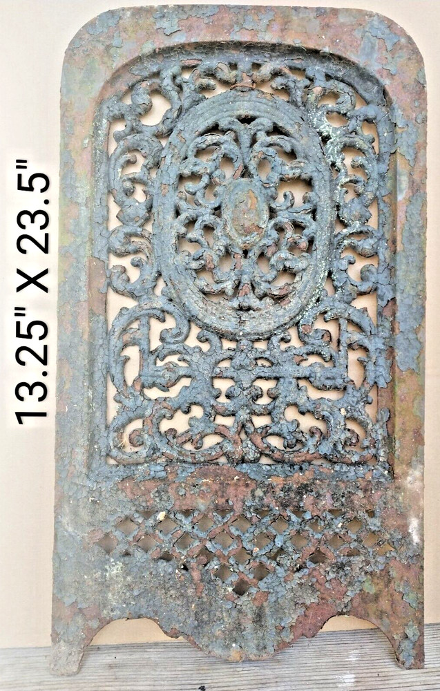 Victorian Cast Iron Grate Front Fireplace Arch Top Summer Front, Architectural