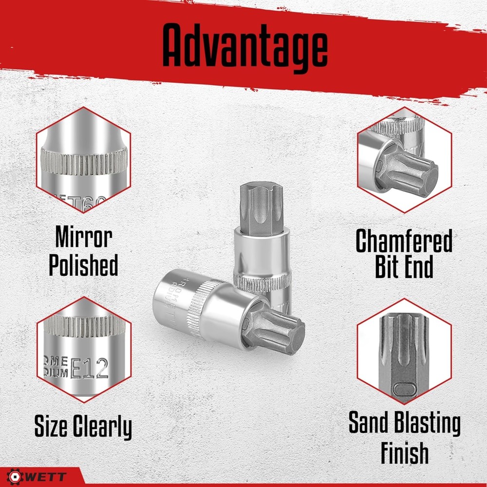 Master Torx Bit Socket and External Torx Socket Set, 60-Piece