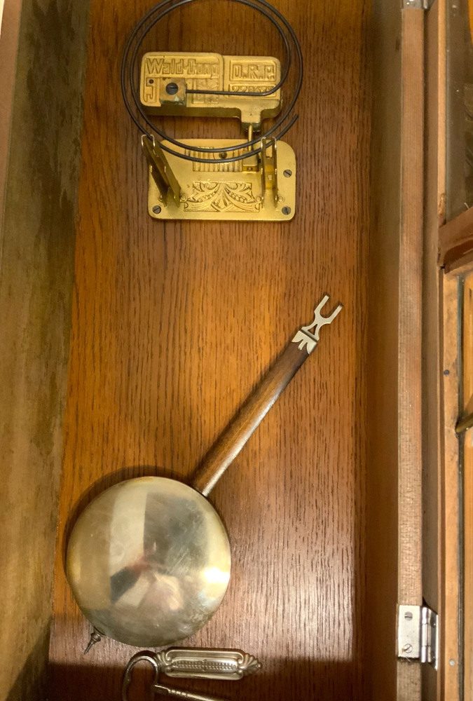Antique German Junghans Wall Clock , Oak, 1900s