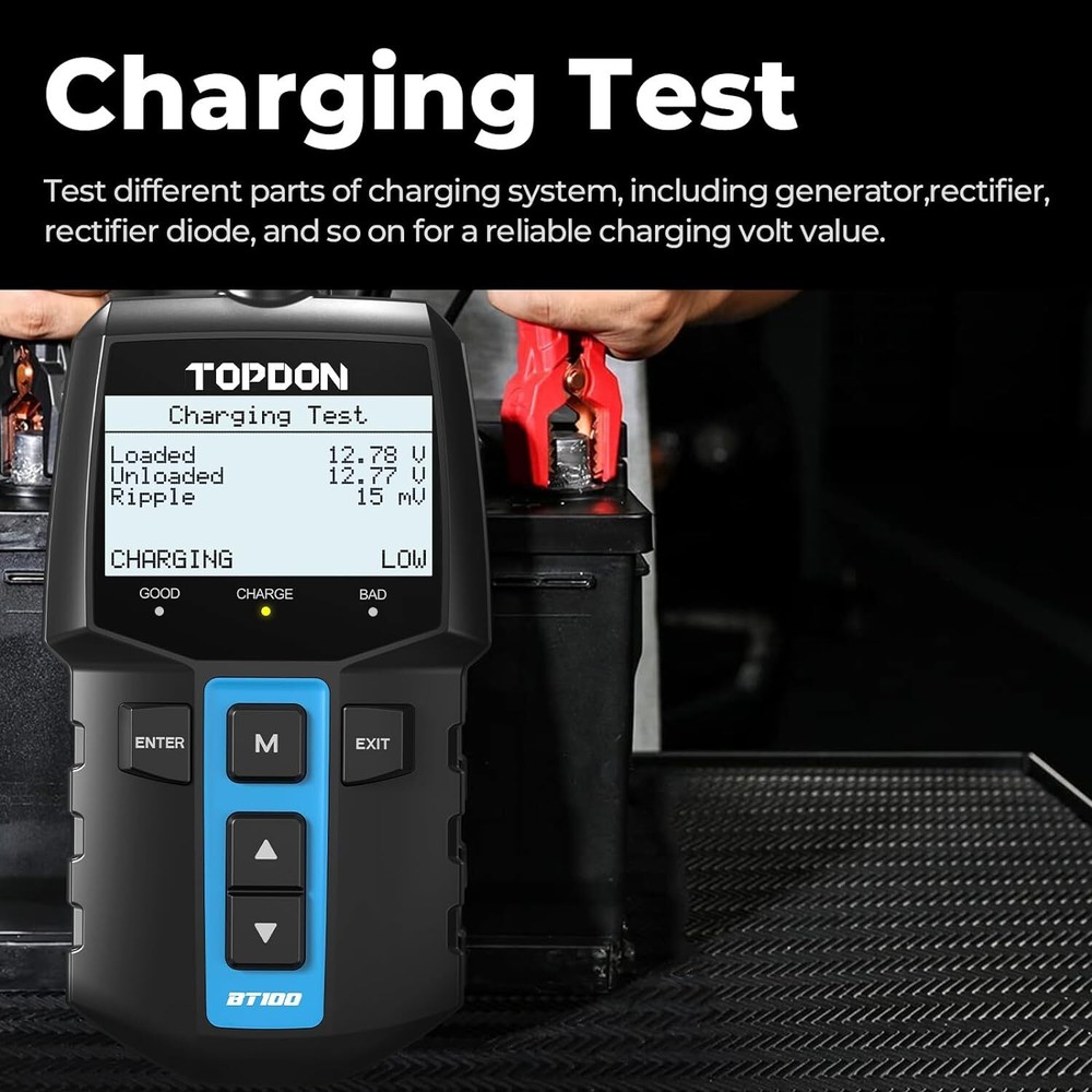 BT100: TOPDON 12V Battery Tester & Analyzer