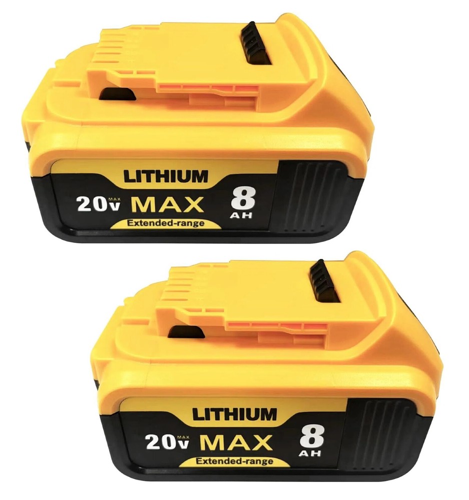 2PC 8.0Ah Battery Replace for Dewalt 20V DCB208 DCB206 Drill Tools LED Indicator