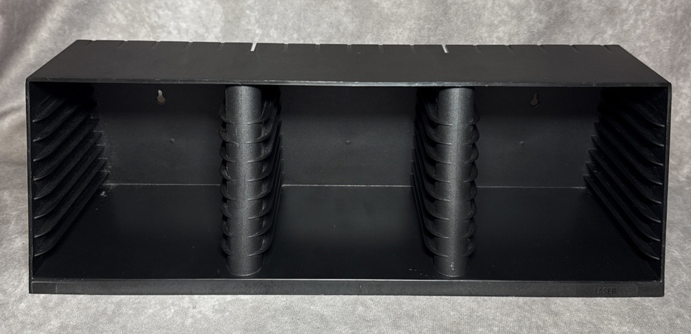 Laserline 30 CD Storage Rack Wall/Table Top Stackable Vintage Black Plastic
