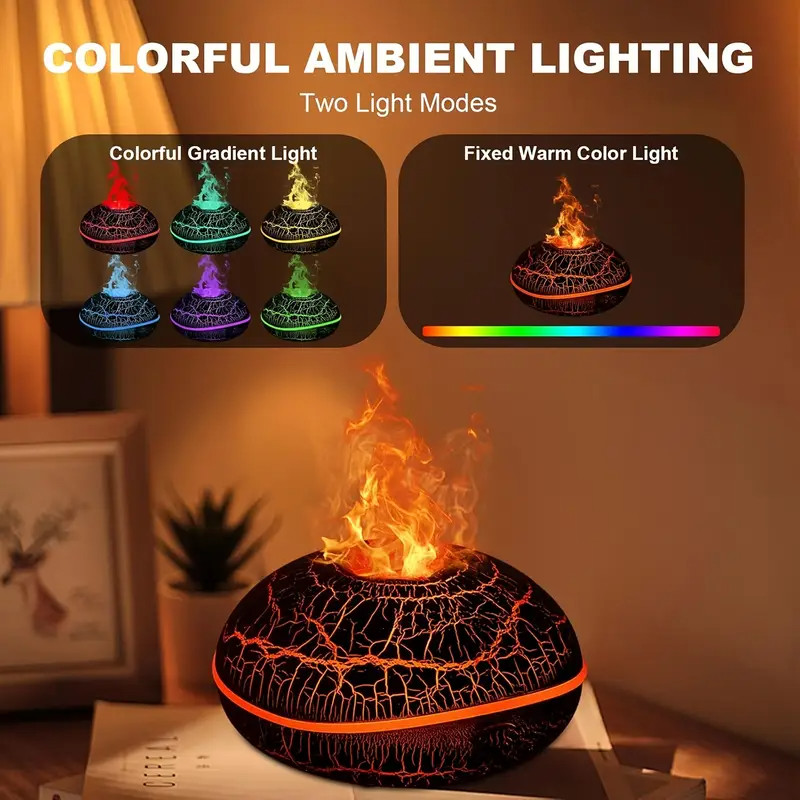 LED Light Aromatherapy Diffuser Aroma Essential Oil Air Humidifier Crack Pattern