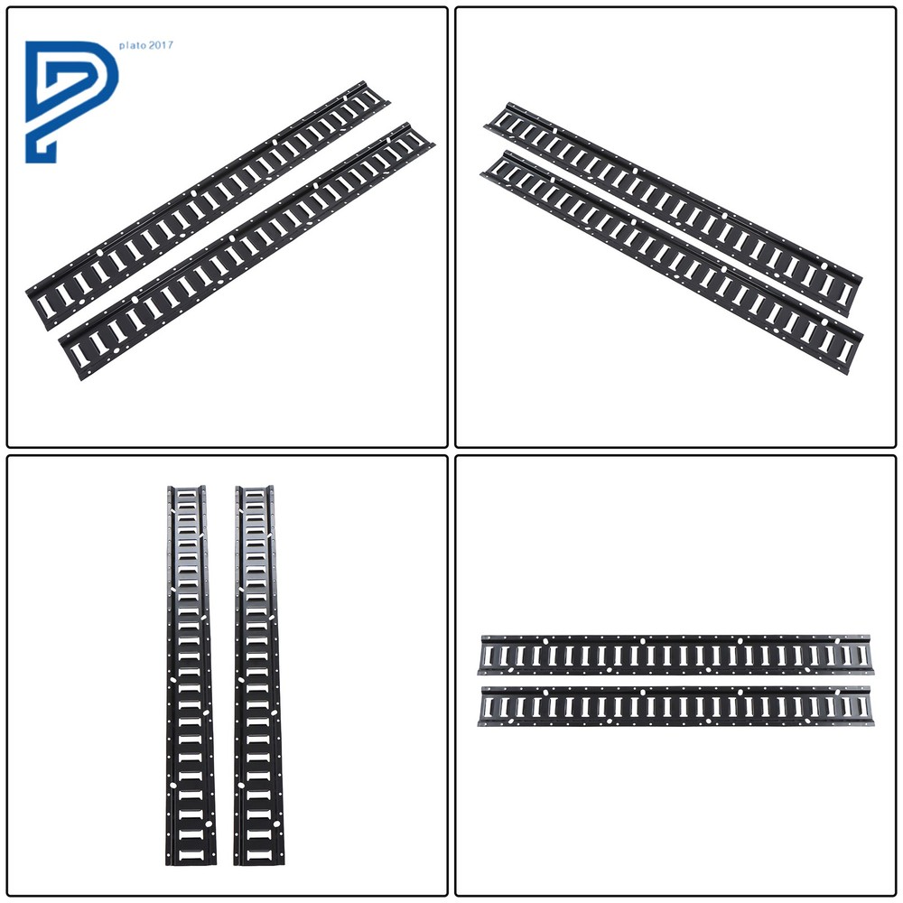 2 Pack 4' E Tie Down Rail Kit For Cargo Trailers Power Coated E-Tracks