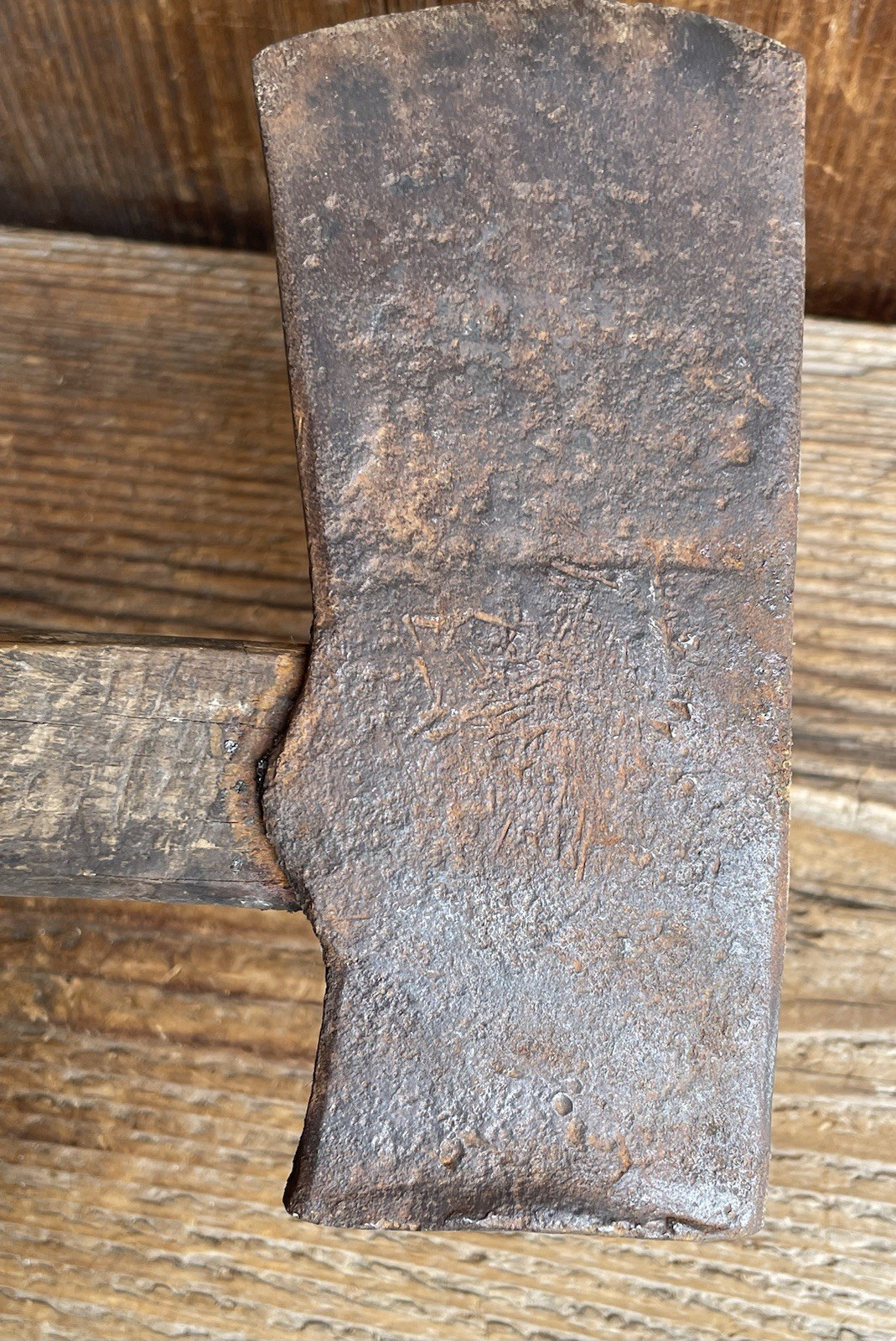 Revolutionary War 18th Century ~ Forged Iron Belt Hatchet Axe ~ Orig Handle