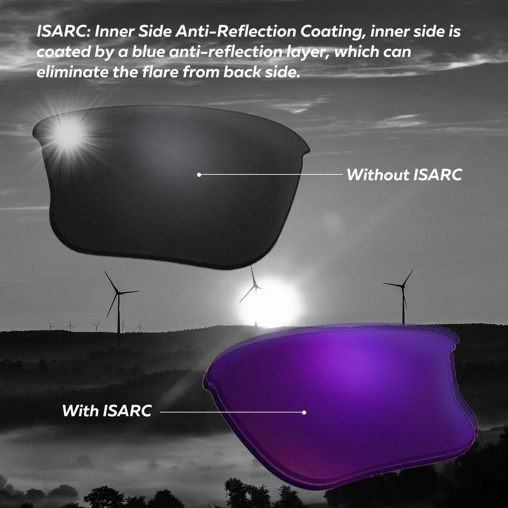 Walleva Black ISARC Polarized Replacement Lenses For Oakley Tailpin Sunglasses