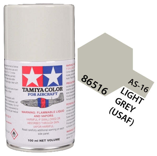 Tamiya 86516 AS-16 Light Gray (USAF) Aircraft Lacquer Spray Paint 100ml - US