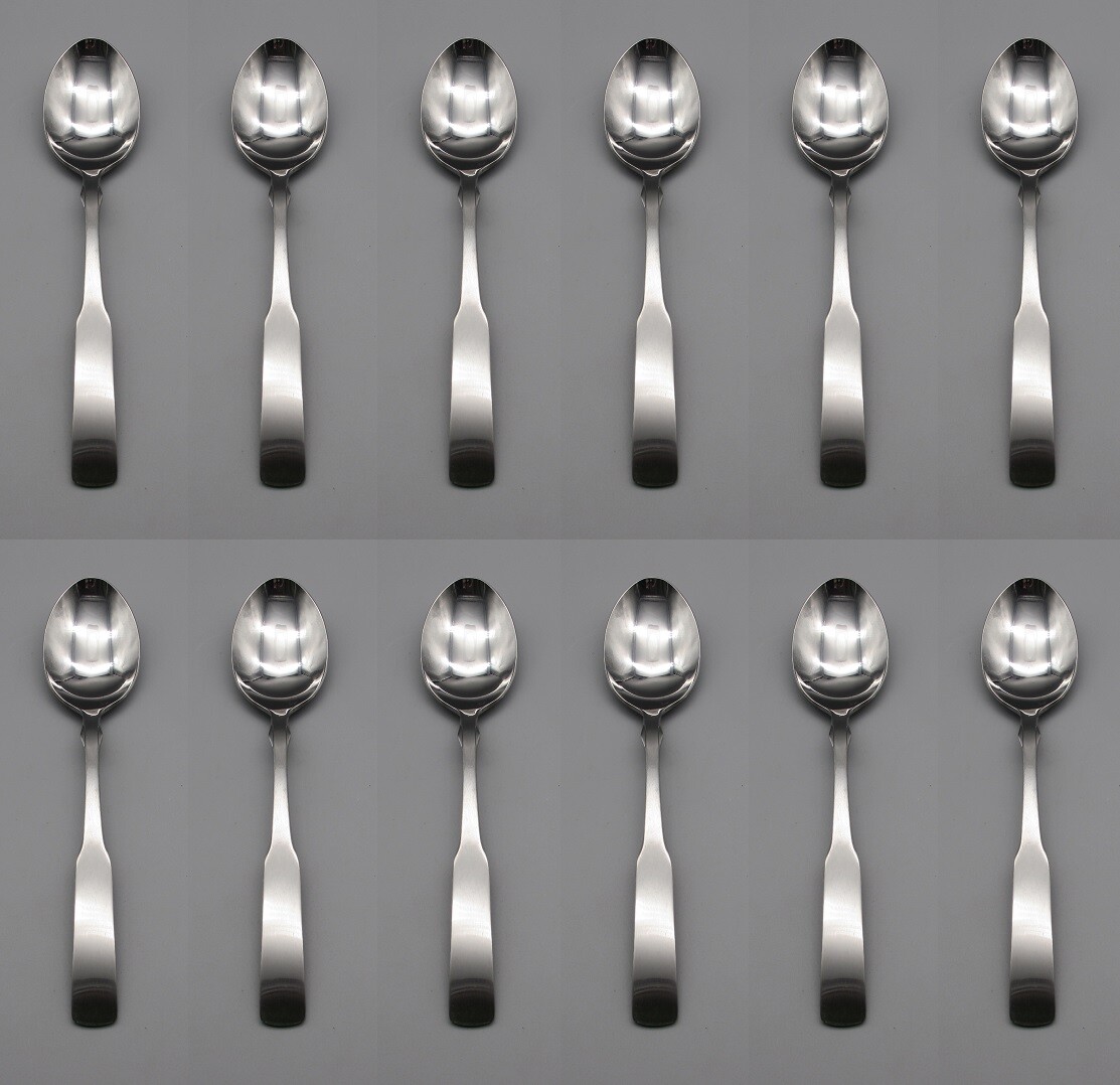 Sysco Stainless BROOKHOLLOW Large Serving Spoons Flatware  - Set of Twelve New