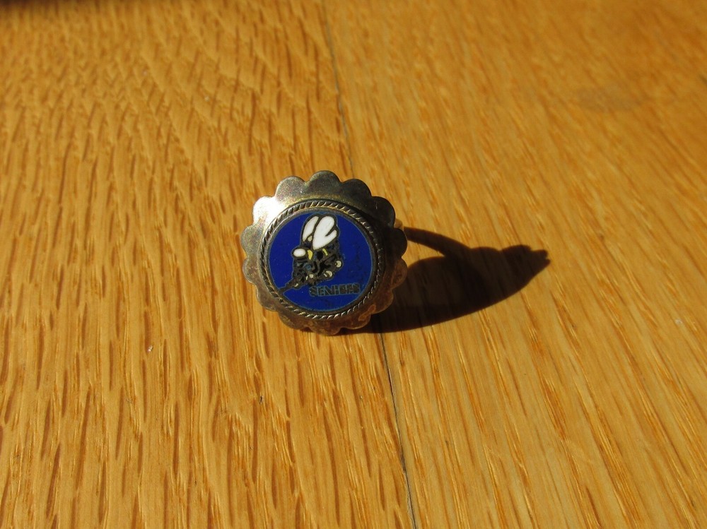 US Navy USN Seabee ring Silver enameled