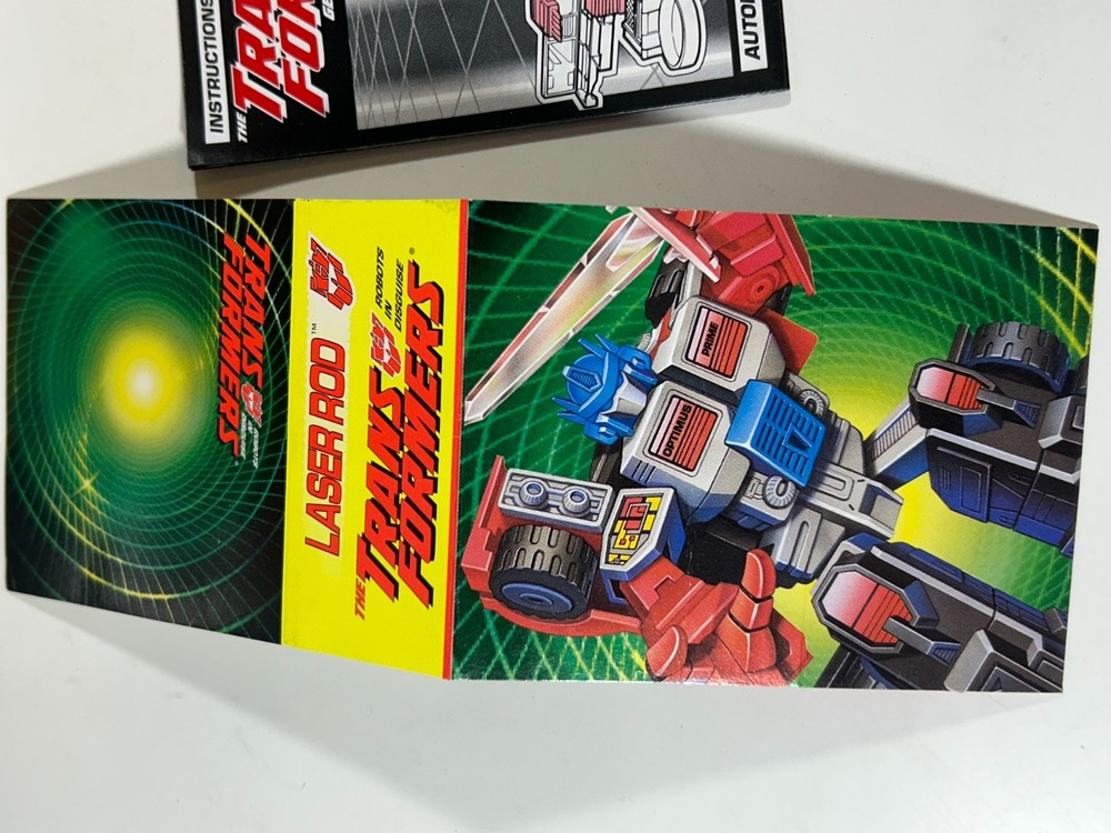 Transformers G2 Laser Optimus Prime box, Instructions & sticker sheet