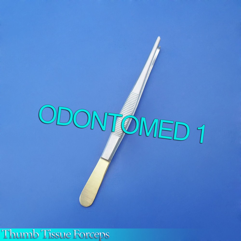 THUMB TISSUE FORCEPS 5.5" GOLD PLATED SURGICAL INSTRUMENTS