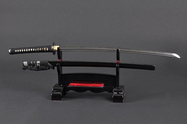 FULLY HAND FORGED CLAY TEMPER PRACTICAL BLACK WING KATANA SWORD