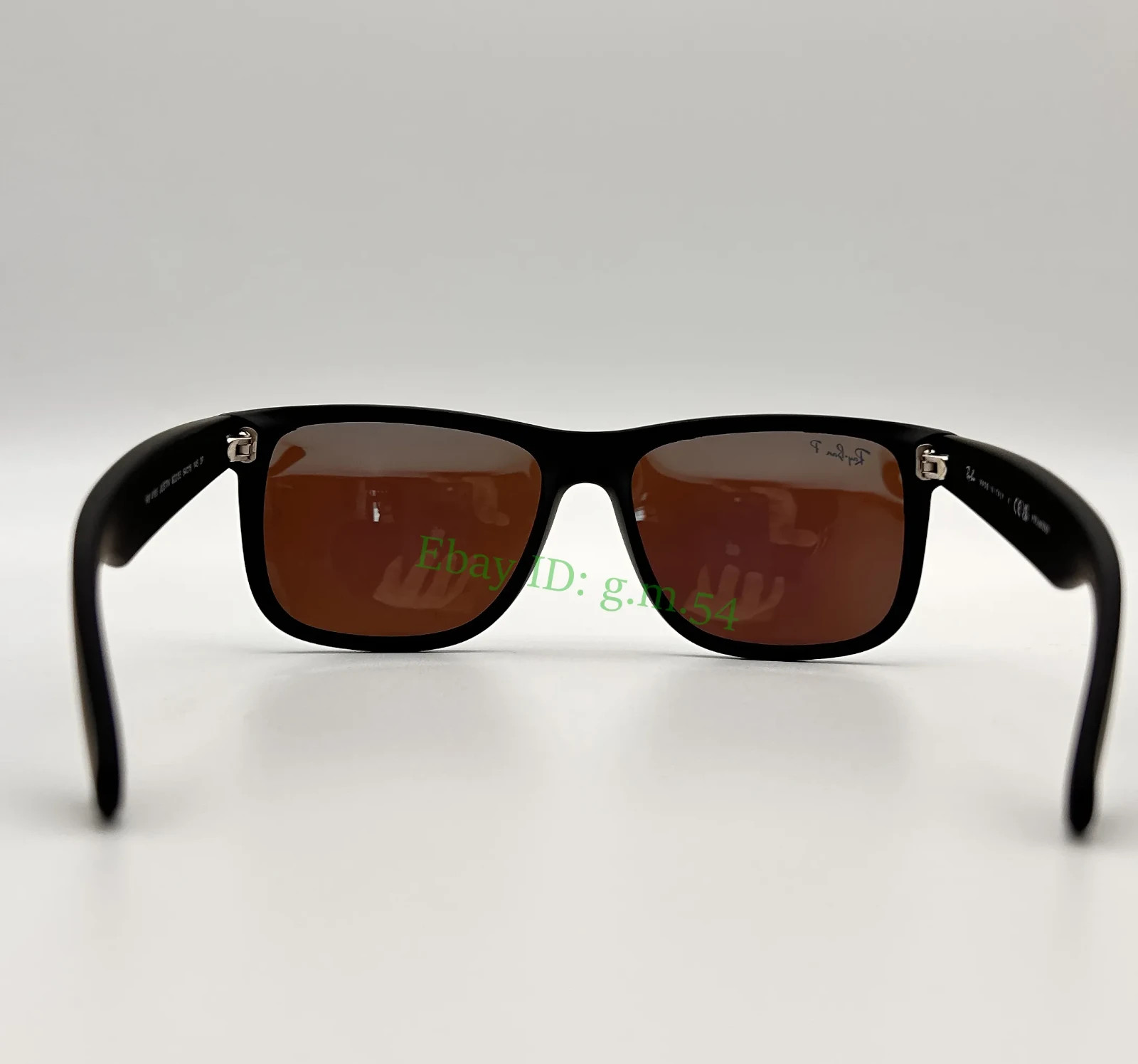 Ray-Ban Justin RB4165 Polarized Sunglasses Blue Mirror Lens UV400 Black 54mm