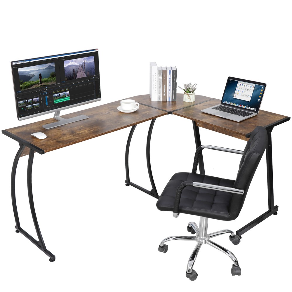 L-Shaped Corner Desk Computer Gaming Desk Writting Table PC Table Home Office