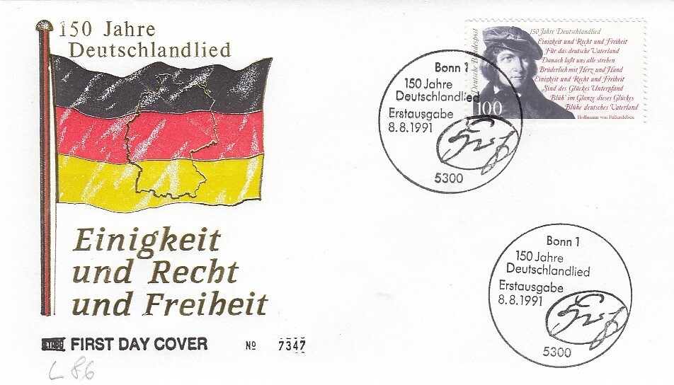 08 AUGUST 1991 FDC GERMANY FIRST DAY OF ISSUE (L86)
