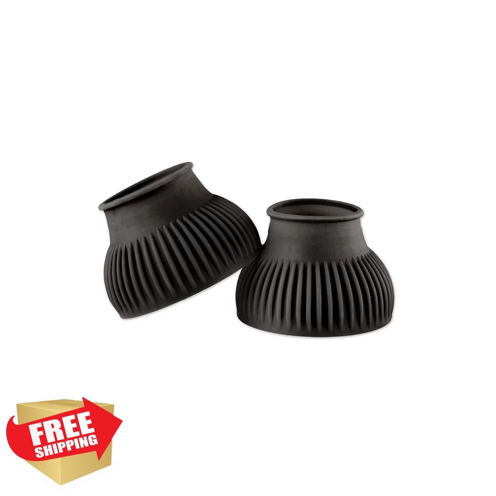 SmartEquine Horse Bell Boots Medium Rubber Ribbed Pull On