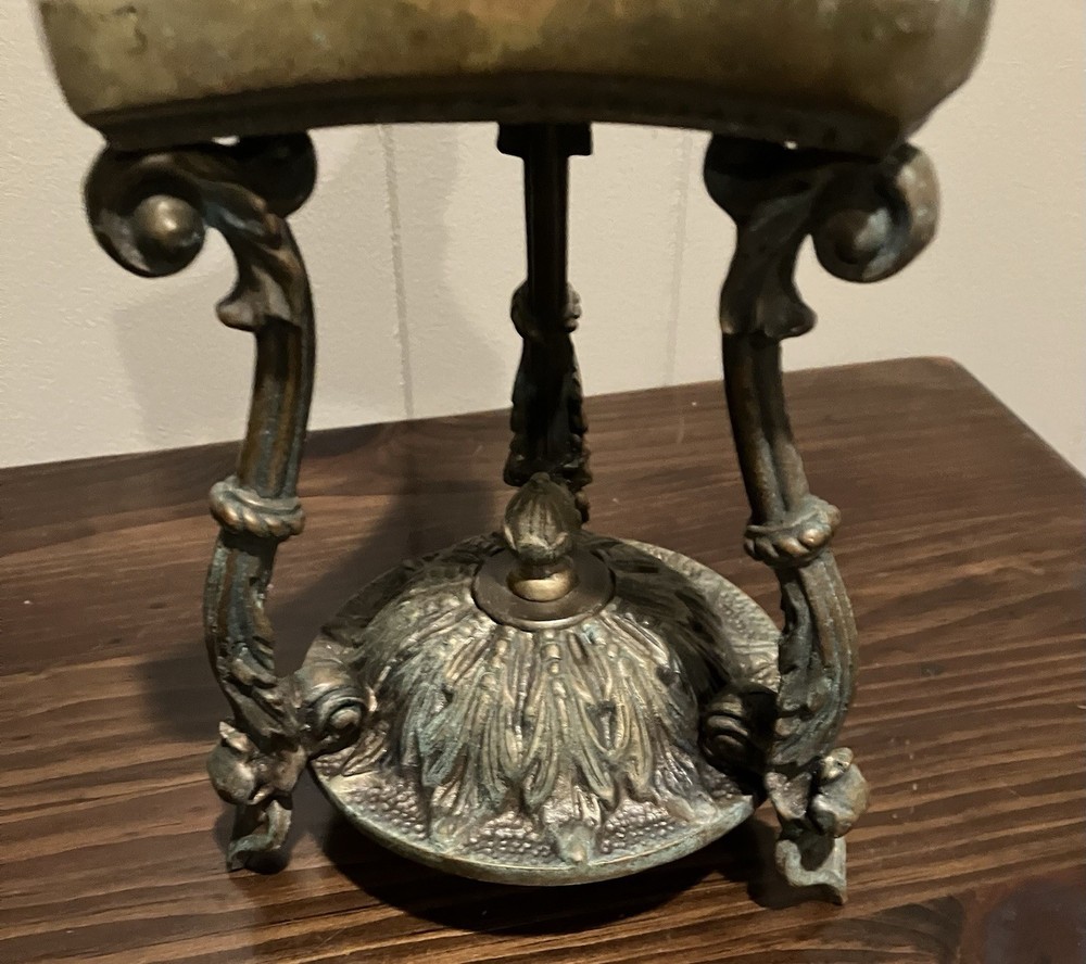 Vintage Solid Bronze Centerpiece Pedestal Stand Holder
