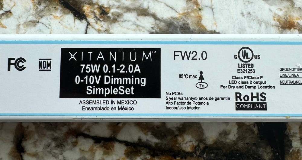 XI075C200V054BST1 Advance Xitanium Programmable LED Driver - 75W 2000mA Dimmable