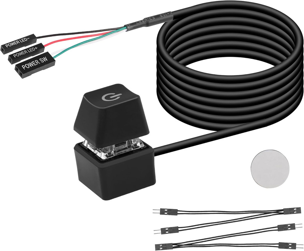 Sinloon Desktop Switch Desktop Computer Power Switch External Remote Start Compu