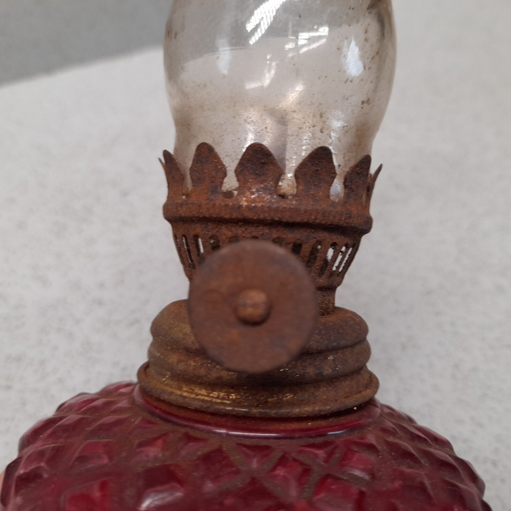 Oil lamp- With Wick. Missing a pedestal/ base