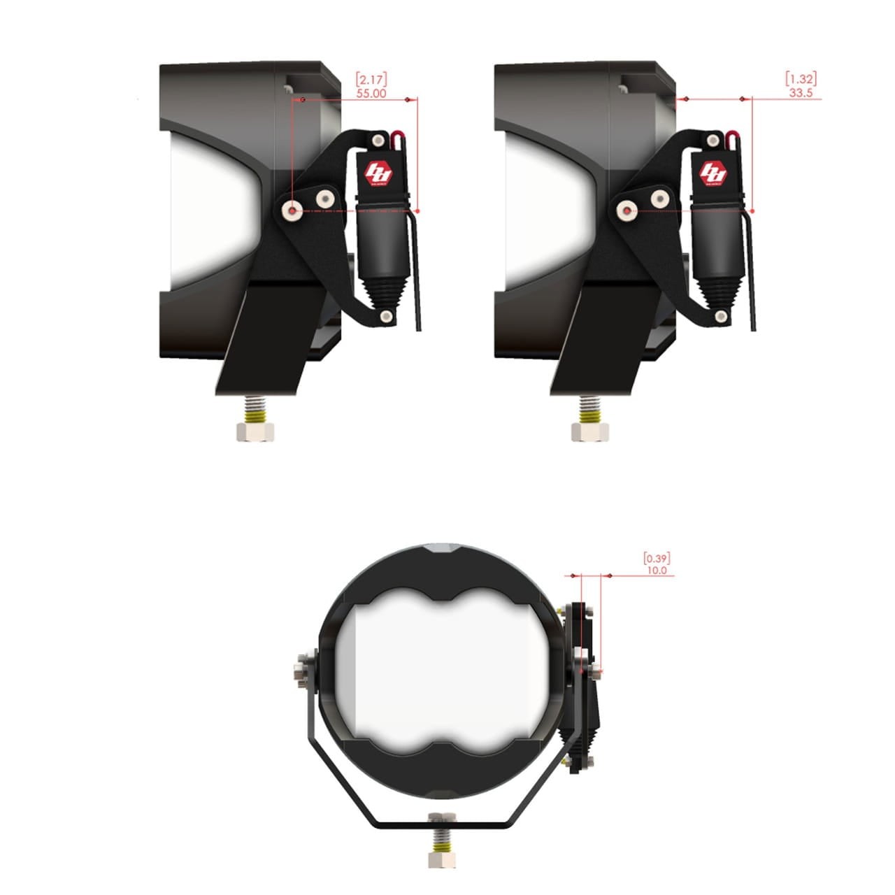 Baja Designs® LP4 Pro Amber Driving/Combo Lights Pair, Wiring, Reflex Actuators