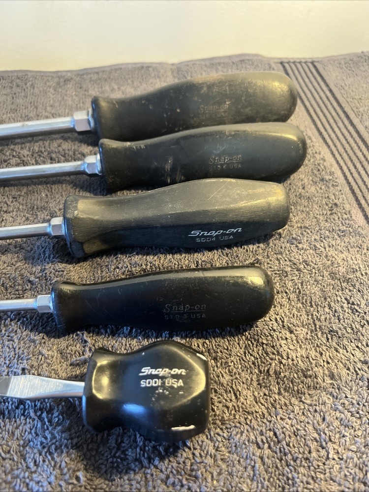 Snap On Tools Slotted 5 Pc Screwdriver Lot SDDI STD3 SDD4 STD6 STD8