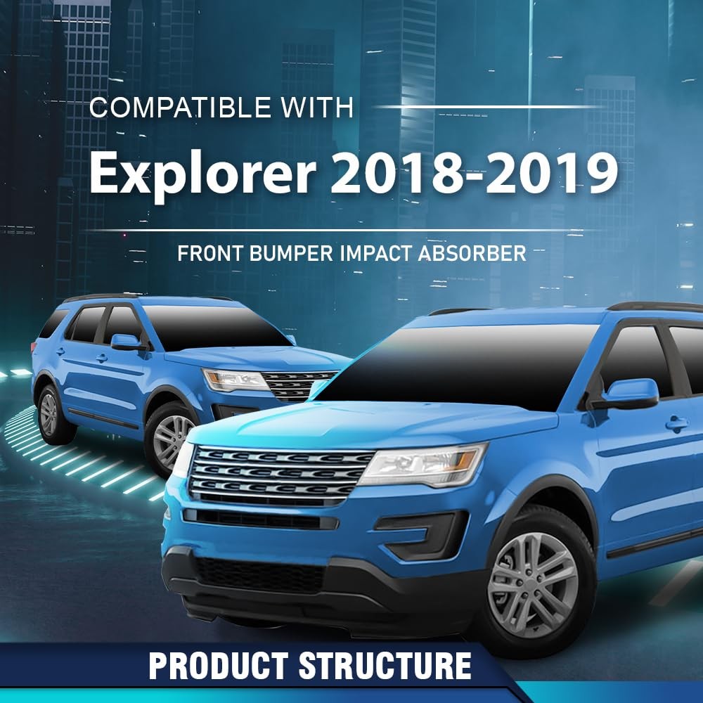 Front Bumper Impact Absorber for Explorer 2018 2019 Black
