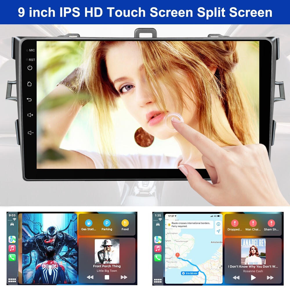 FOR TOYOTA COROLLA 2009-2013 Apple Carplay Car Radio Android 13 GPS Navi Stereo