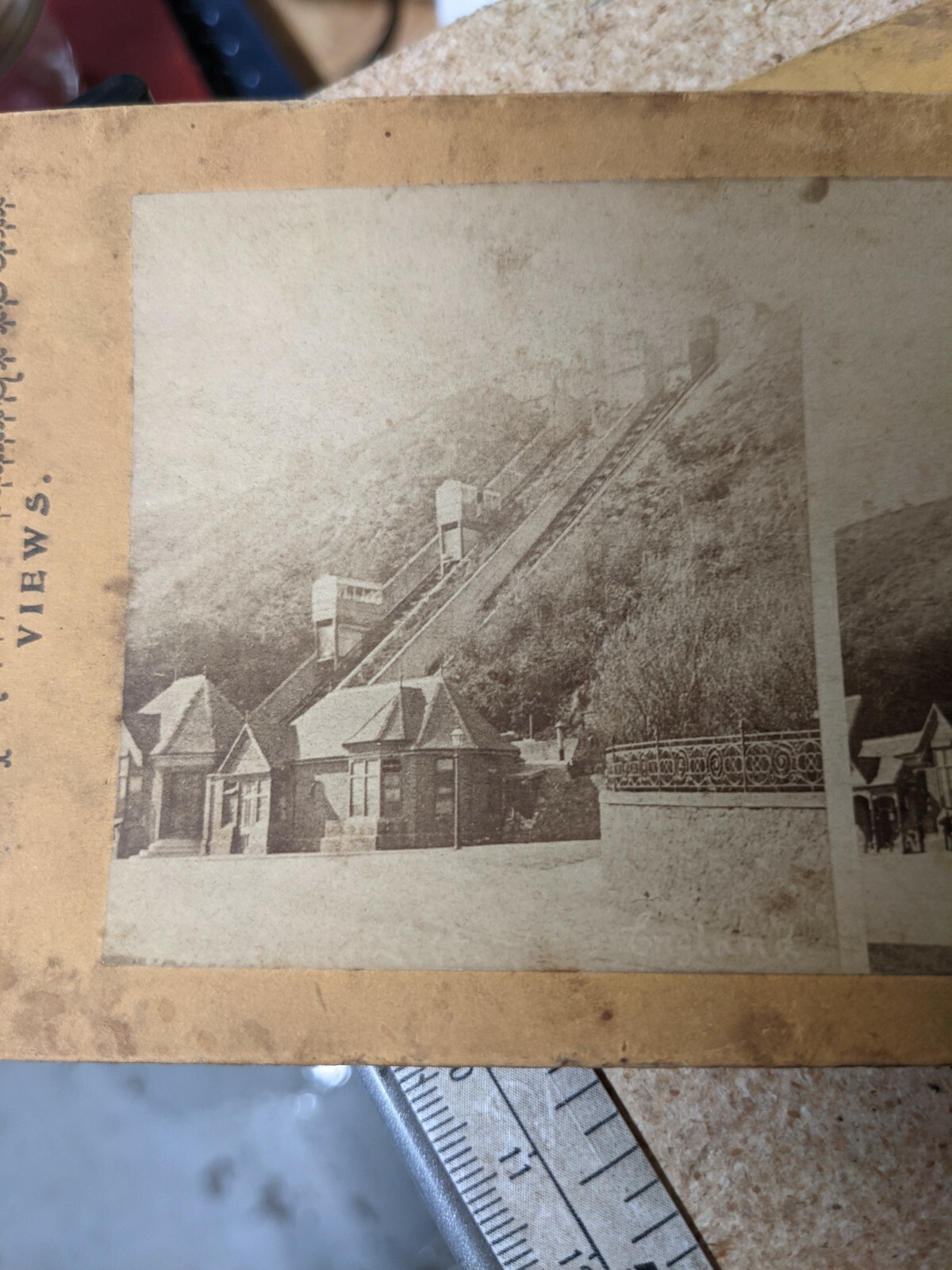 England Folkstone Leas Lift Kent Funicular Railway Elevator Stereoview E249