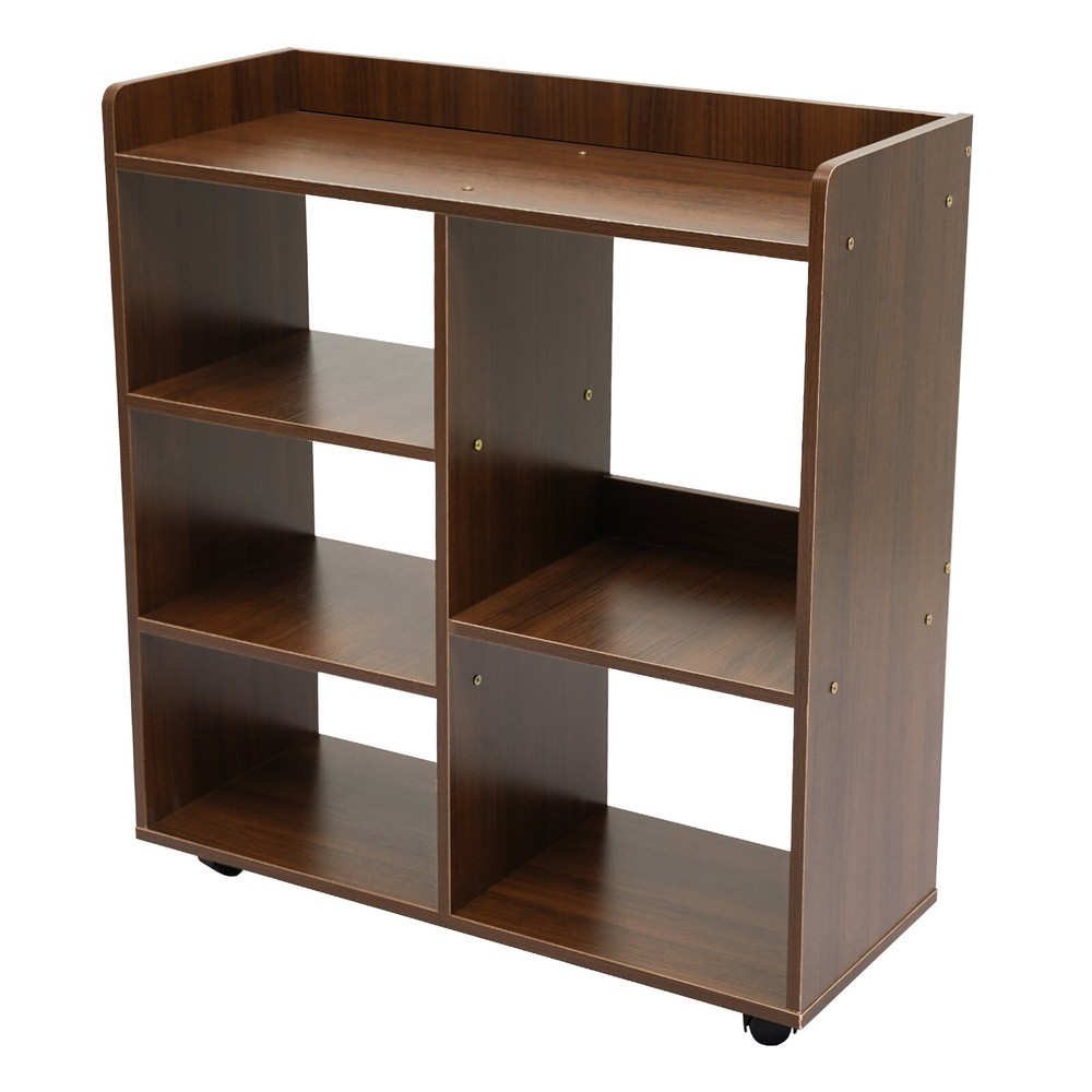 Filing Cabinet, Storage Shelf, Mobile Printer Stand,high-quality MDF,Dark Walnut