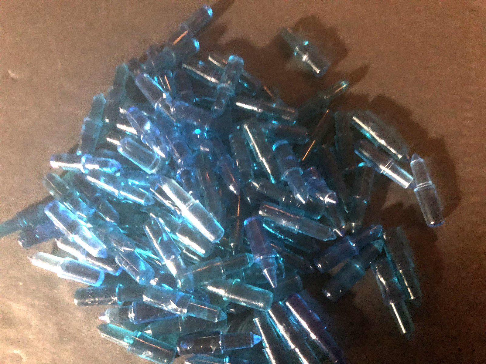100 VINTAGE BLUE Lite Brite pegs 1 inch Toy Crafts pegs always sanitized.