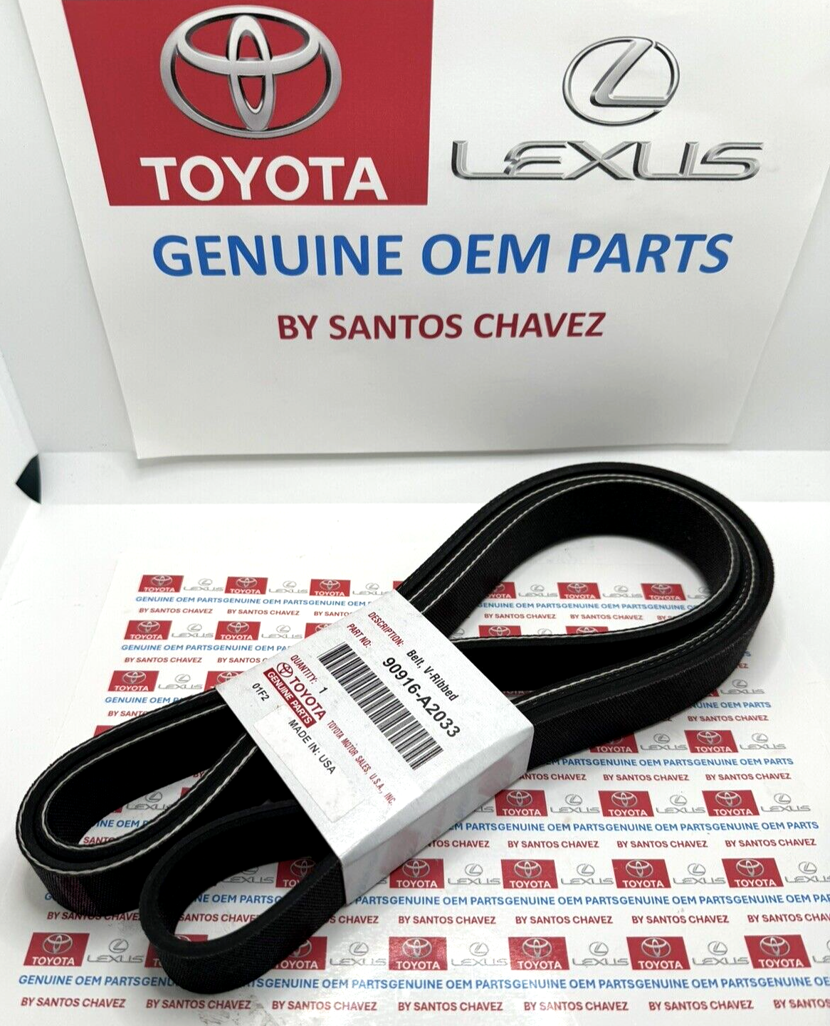 Toyota Serpentine Drive Fan Belt GENUINE OEM PART 90916-A2033