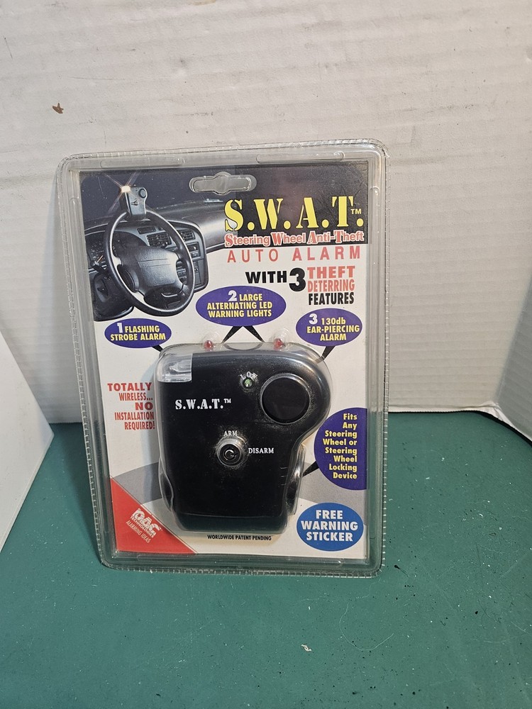 S.W.A.T. Steering Wheel AntiTheft Auto Alarm With 3 Theft Deterring Features-S