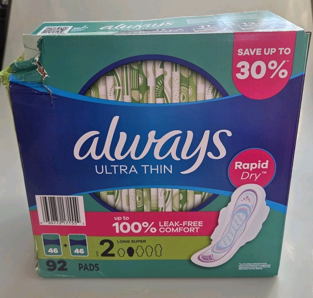 Always Ultra Thin Super Long With Wings 92 Pack