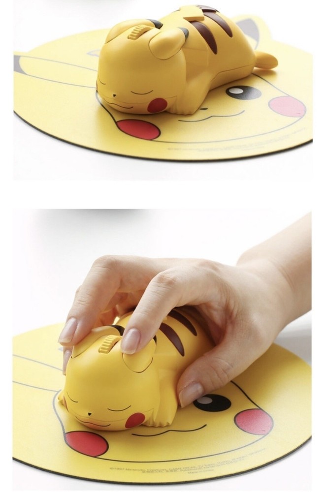 Pokemon Pikachu Figure Bluetooth Wireless Computer Mouse 1200dpi Limited Edition