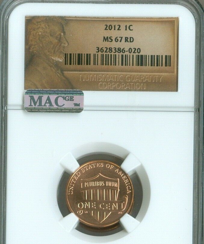 2012 Lincoln Cent NGC NGC MS67 RD MAC Quality