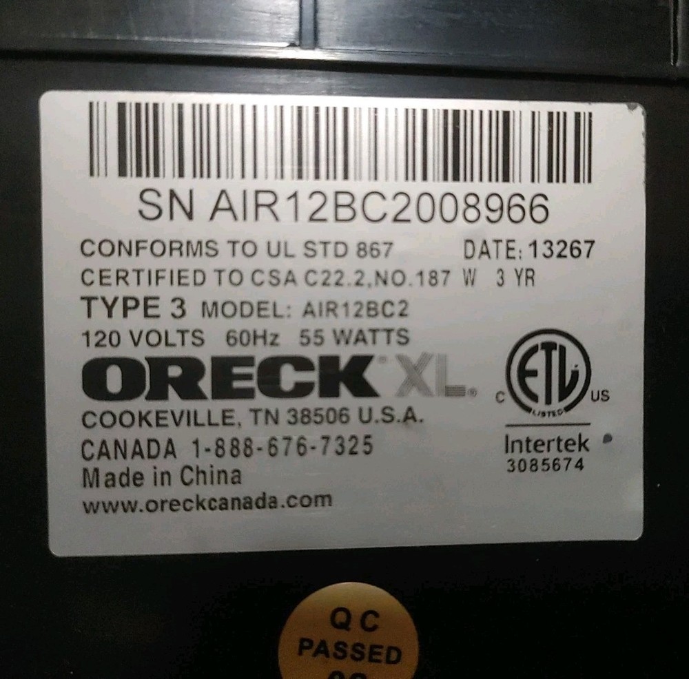 Oreck XL Pro Shield Air Purifier