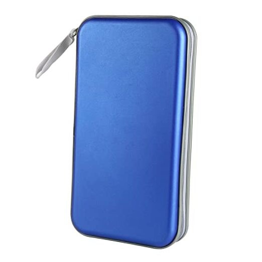CD Case, DVD Case Holder 96 Capacity Hard Plastic CD DVD Disc Cases Blue
