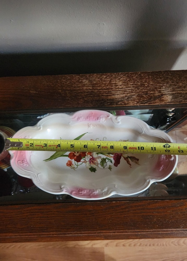 C.P. DIXIE Co. 13"×6⅞" Flowered Oval Serving Dish