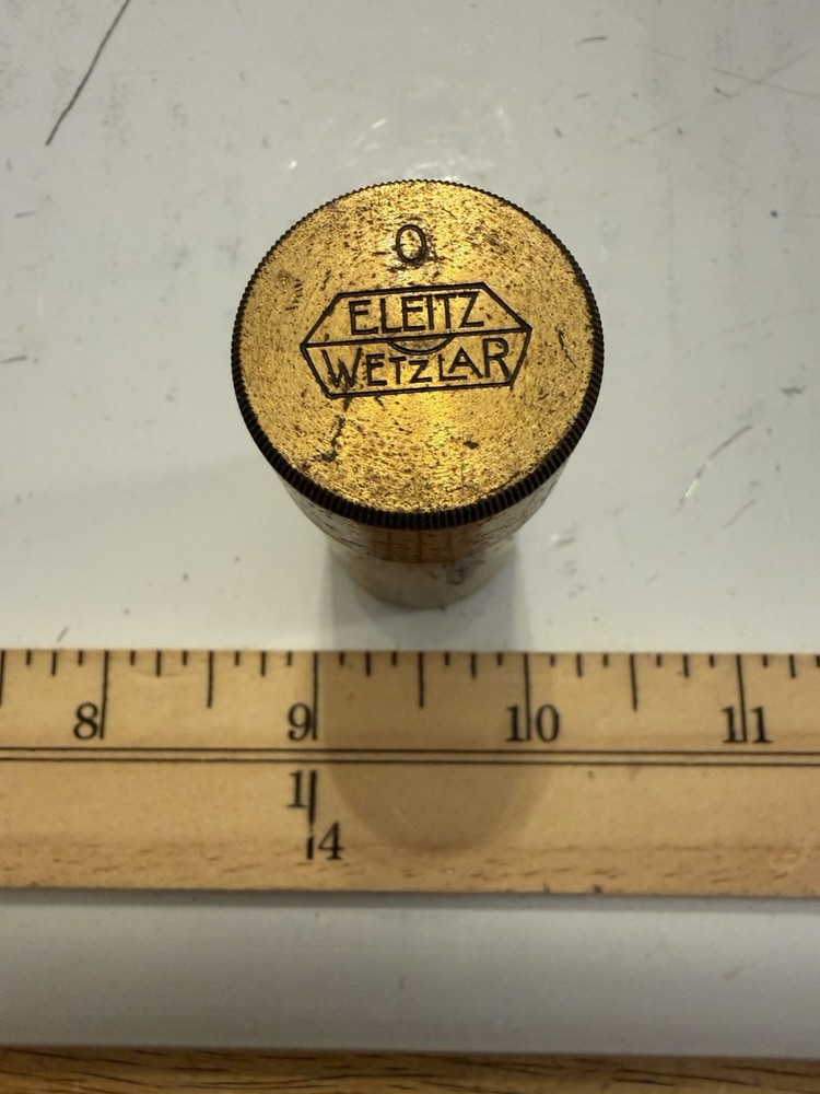 Ernst Leitz Wetzlar Apochromat 8mm Microscope Objective w/ Brass Case c.1915