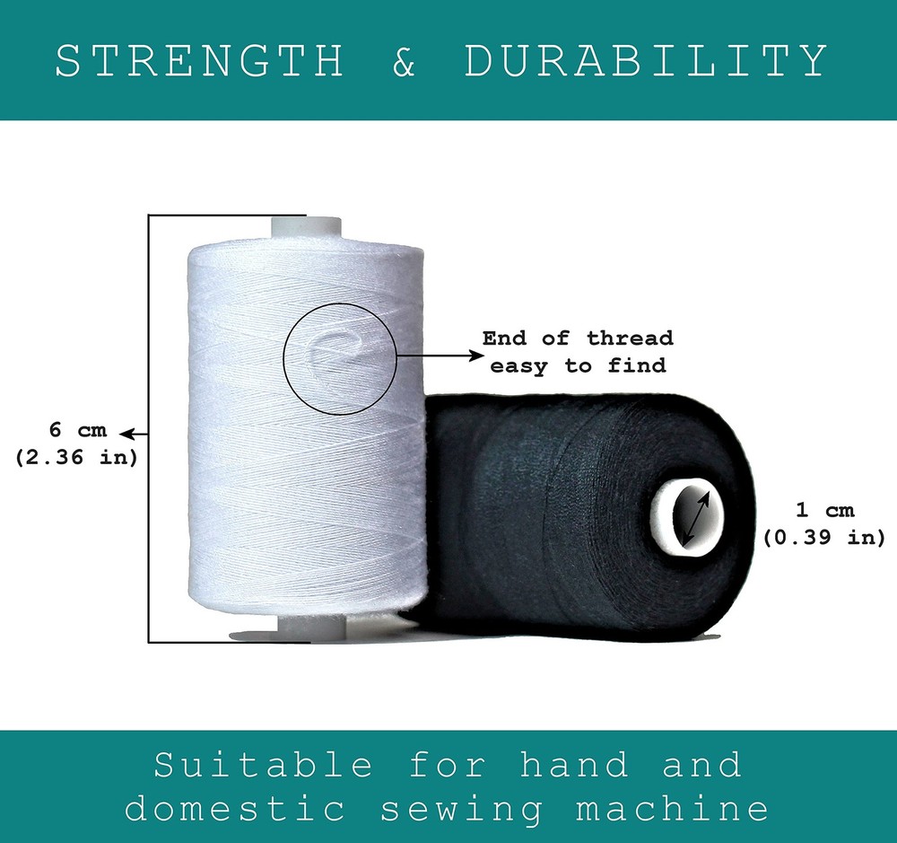 10 Spools Gray Polyester Sewing Thread 1000 Yards Each for Hand Machine