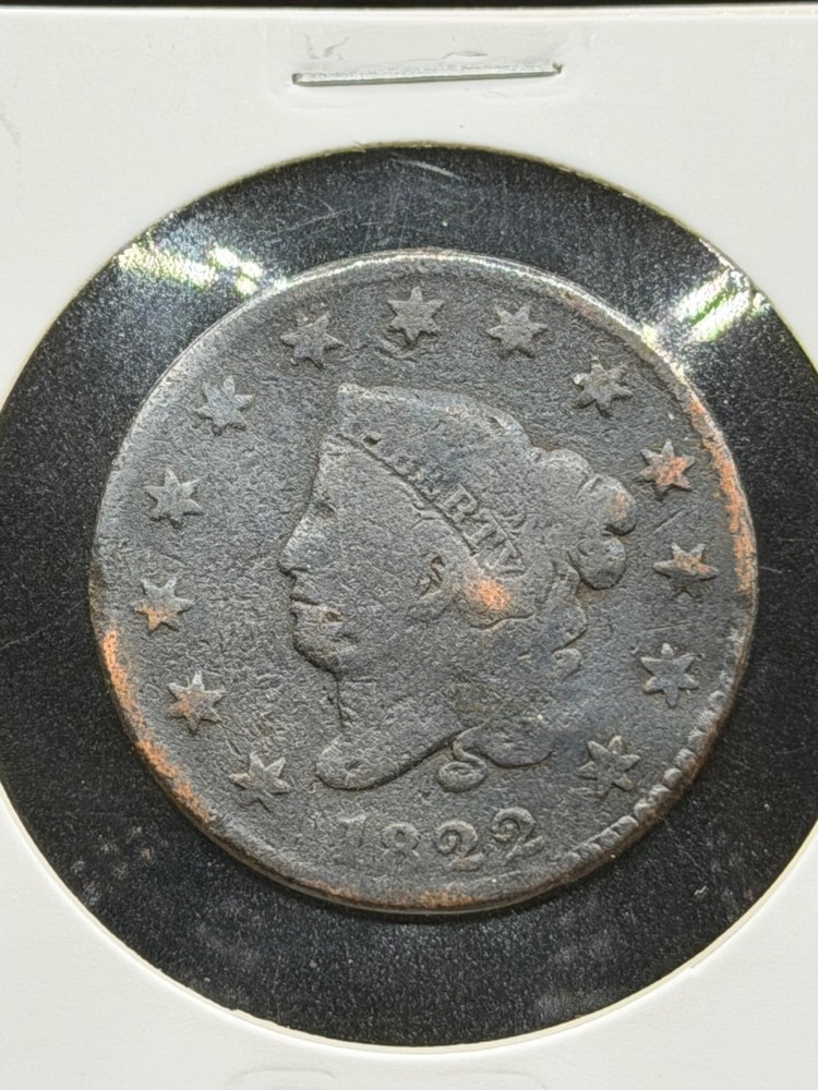 1822 Large Cent Early Date US Type Coin ~ As pictured
