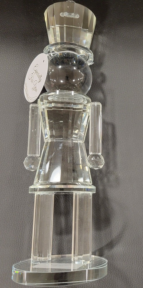 Glass Nutcracker Crystal Cut Christmas HTF