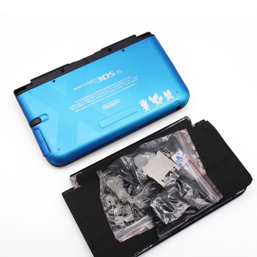 Blue Poke Full Housing Case Shell Complete Set Replacement Kit for 3DS XL/LL