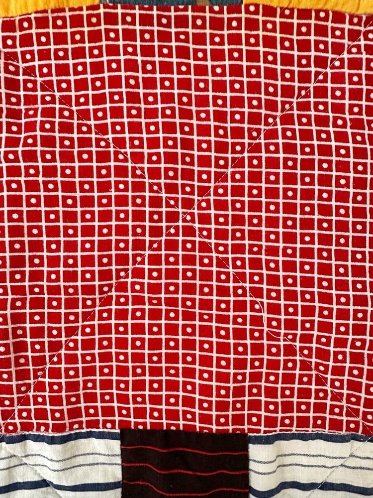 Vintage Handmade Nine Patch Quilt