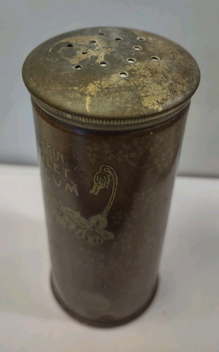 Antique Larkin Violet Talcum Powder Vanity Advertising Tin Buffalo NY