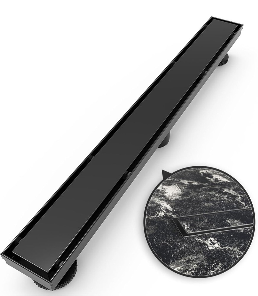 24 Inch Linear Shower Drain Rectangular Floor Drain with Accessories Reversible