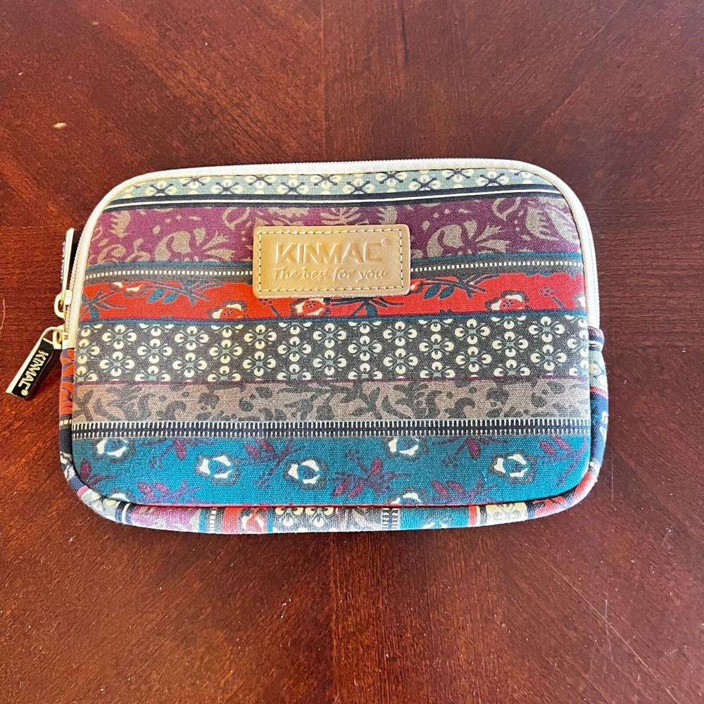 Kinmac Floral Patterned Zippered Pouch Multicolor  9" X 7" Protective Case