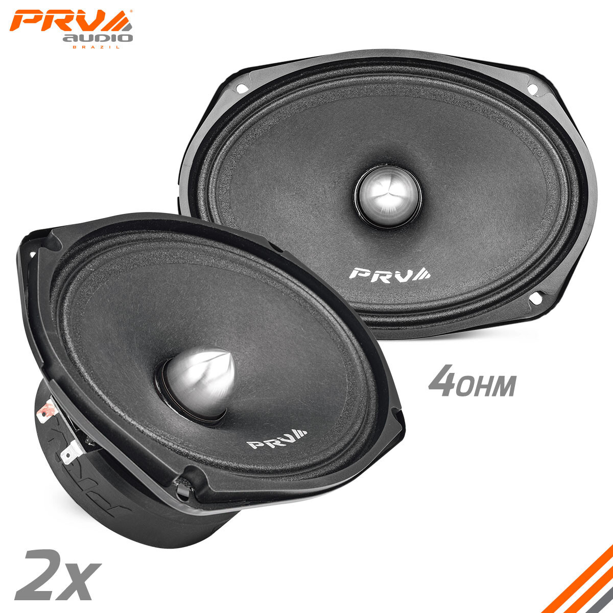 2x Loud 6x9" Car Speakers PRV 1000W 4 Ohm Midrange PRO Audio 69MR500-4 BULLET